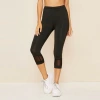 WISH2020 Summer New Style toe mesh decorated Cycling pants and fitness leggings details Picture